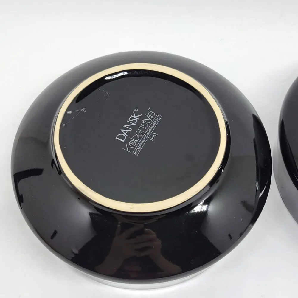 DANSK Kobenstyle Black  Soup Cereal All Purpose Bowls 5 1/2